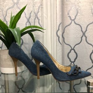 Denim zipper Heels